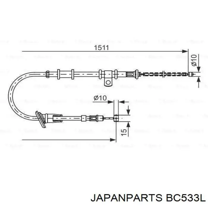 Трос ручного тормоза задний Mitsubishi MMR129919 цена, от 12.86 USD