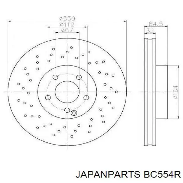 Трос ручника задний правый Japan Parts BC554R