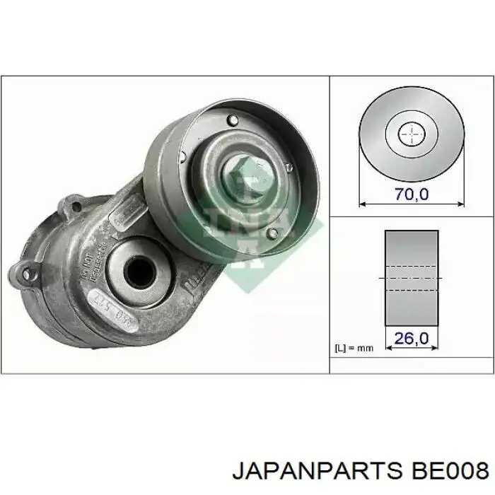 Ролик натяжителя приводного ремня Japan Parts BE008