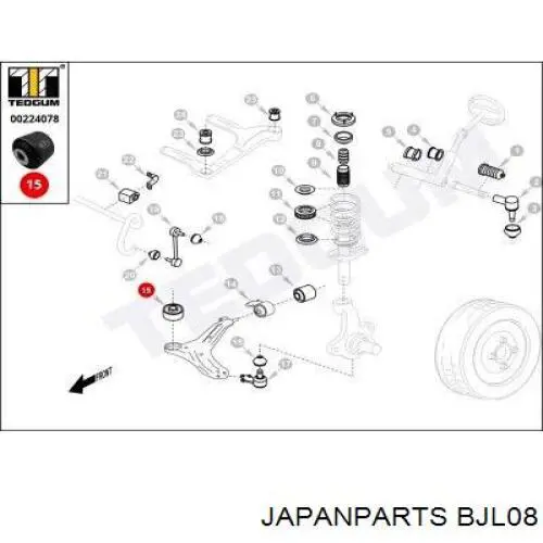 Шаровая опора, нижняя Japan Parts BJL08 цена, от 19.87 USD