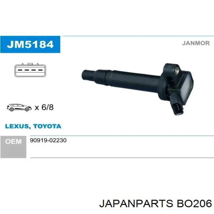 BO206 Japan Parts Катушка зажигания