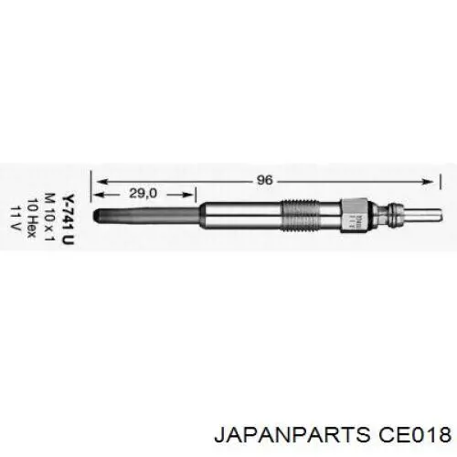 Свечи накала Japan Parts CE018 цена, от 5.41 USD