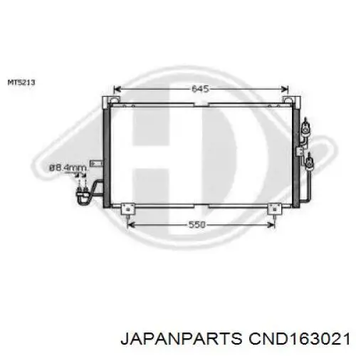 CND163021 Japan Parts радиатор кондиционера