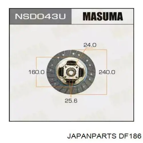 Диск сцепления DF186 Japan Parts