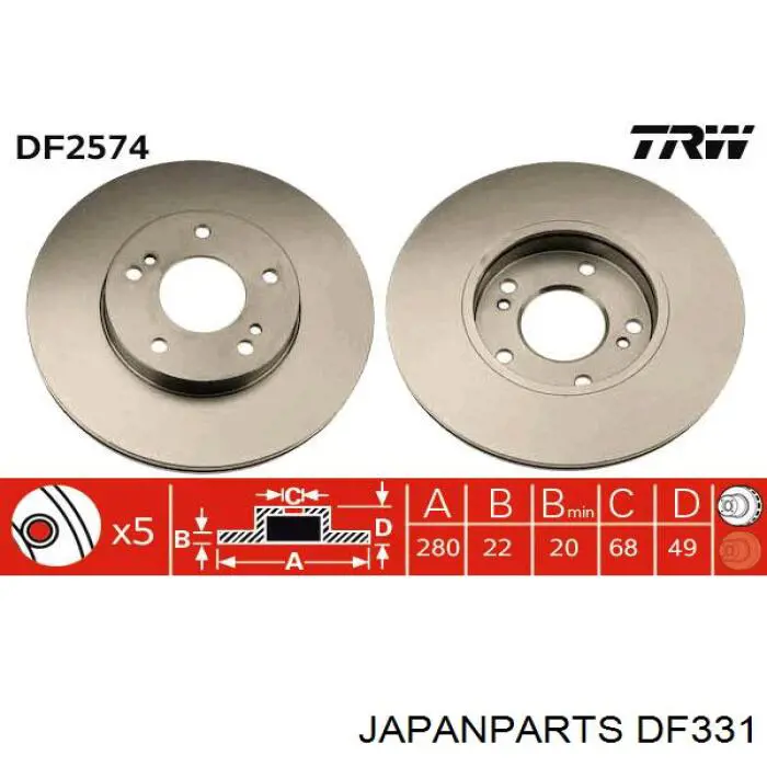 Диск сцепления Japan Parts DF331