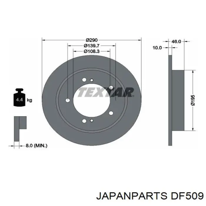Диск сцепления DF509 Japan Parts