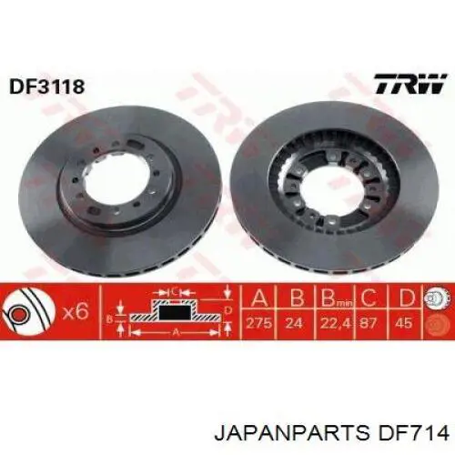 Диск сцепления Japan Parts DF714 цена, от 103.17 USD