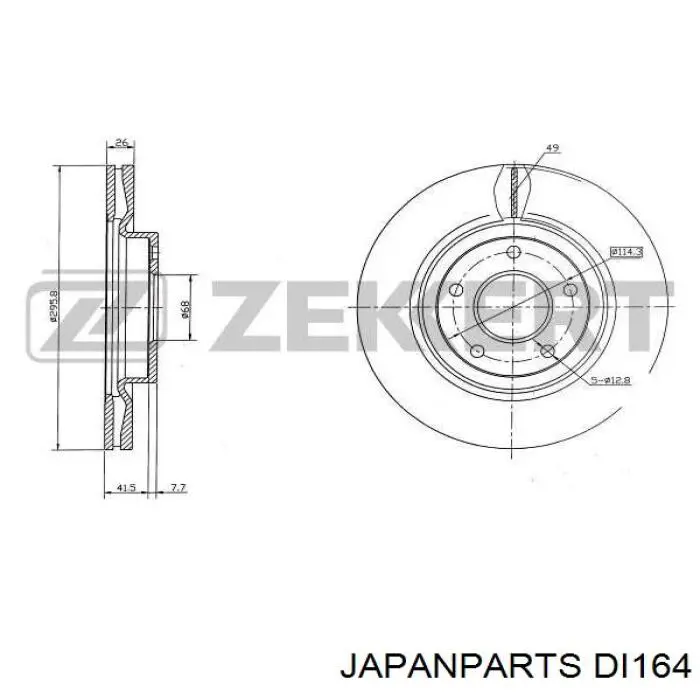 Передние тормозные диски DI164 Japan Parts