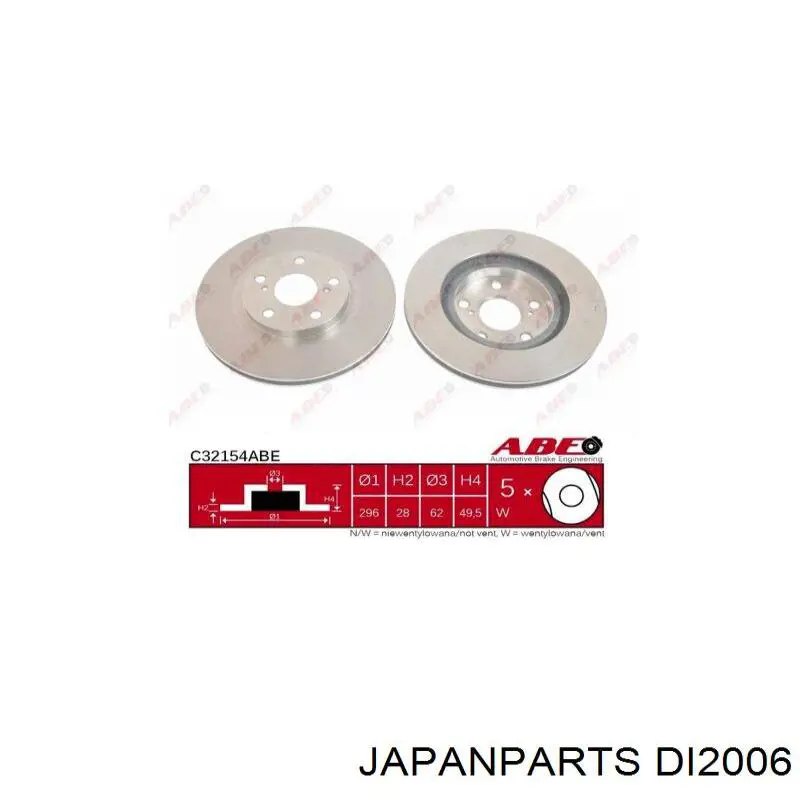 Купить DI2006 Japan Parts Ротор тормозной