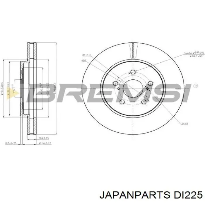 Купить DI225 Japan Parts Ротор тормозной