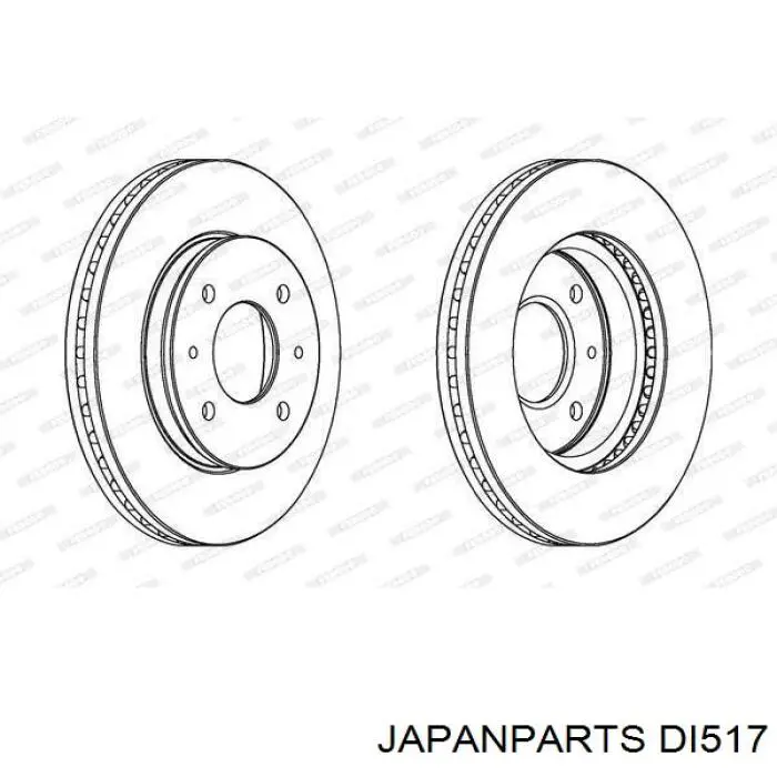 Передние тормозные диски DI517 Japan Parts