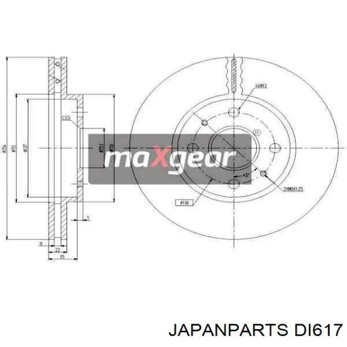 Передние тормозные диски DI617 Japan Parts