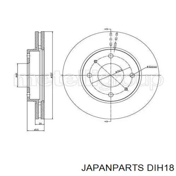 DIH18 Japan Parts Диск тормозной передний