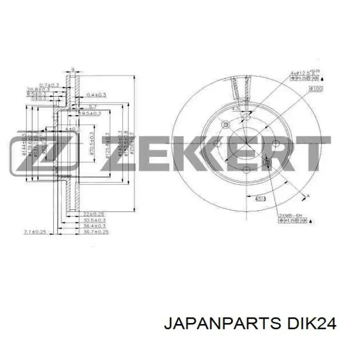 Тормоз дисковый передний Japan Parts DIK24 цена, от 31.09 USD