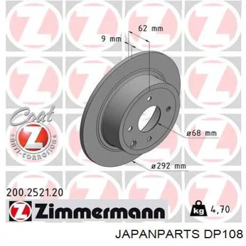 Тормозные диски DP108 Japan Parts