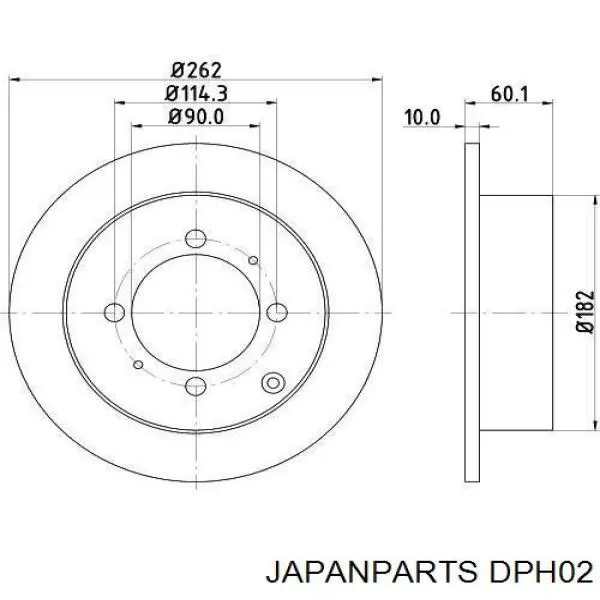 Задний тормозной диск Japan Parts DPH02 цена, от 25.05 USD