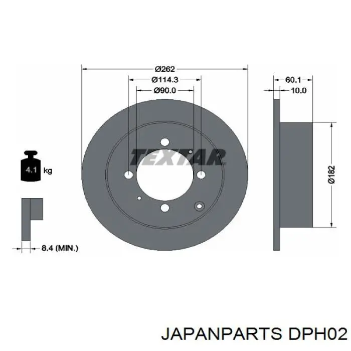 Тормозные диски DPH02 Japan Parts
