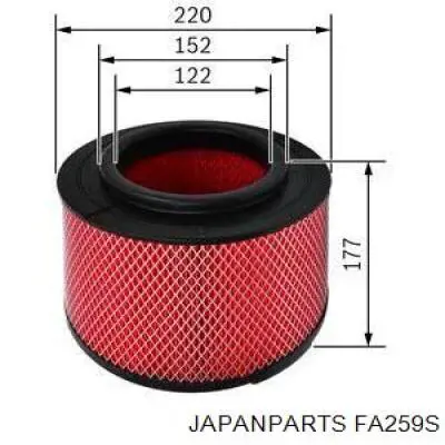 Купить FA259S Japan Parts Автомобильный фильтр воздуха
