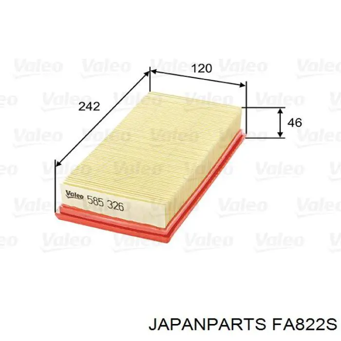 Элемент воздушного фильтра Japan Parts FA822S цена, от 4.49 USD