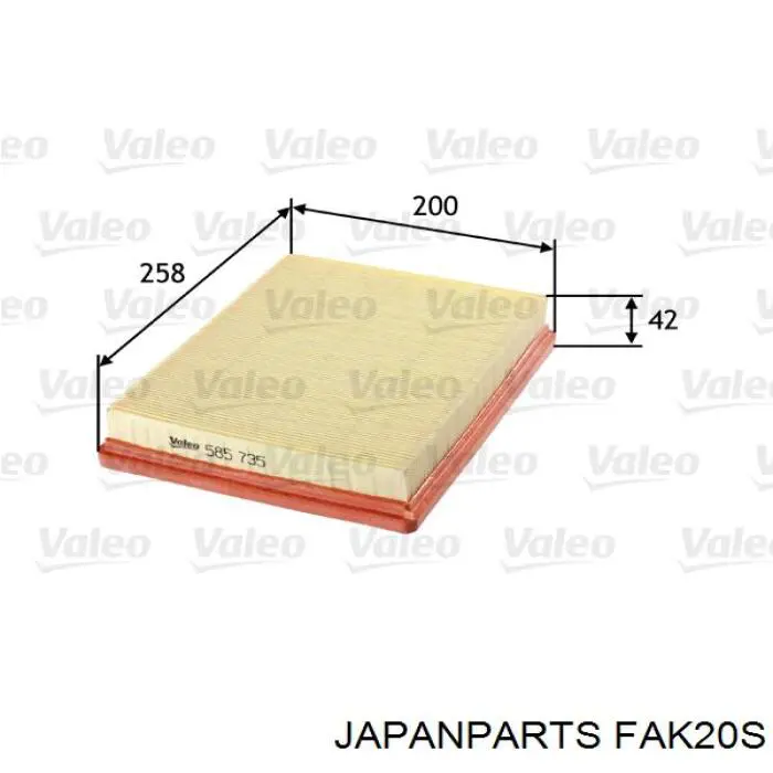 FAK20S Japan Parts воздушный фильтр