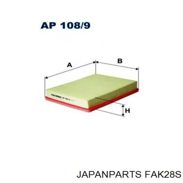 FAK28S Japan Parts Воздушный фильтр двигателя