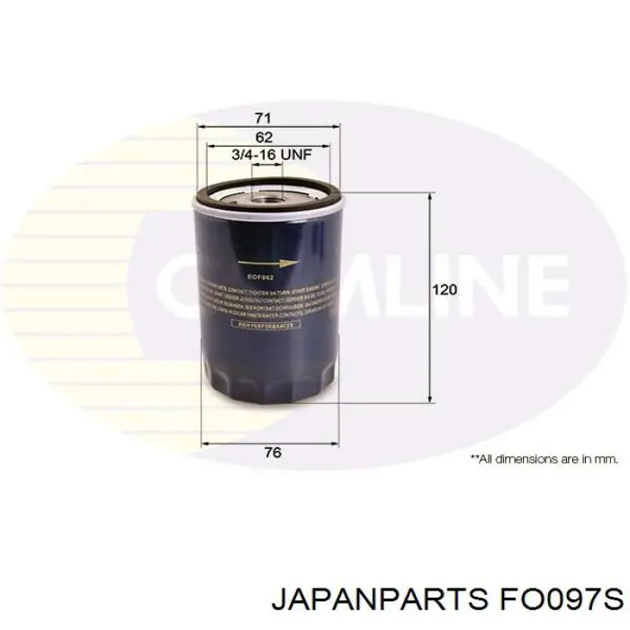 Фильтр очистки масла центробежный Japan Parts FO097S цена, от 4.23 USD