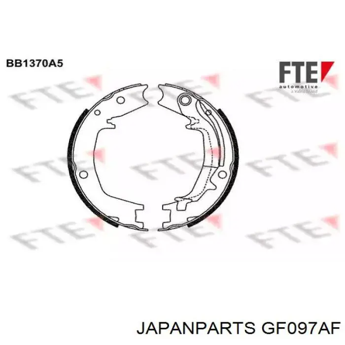 Купить GF097AF Japan Parts Задние барабанные тормозные колодки