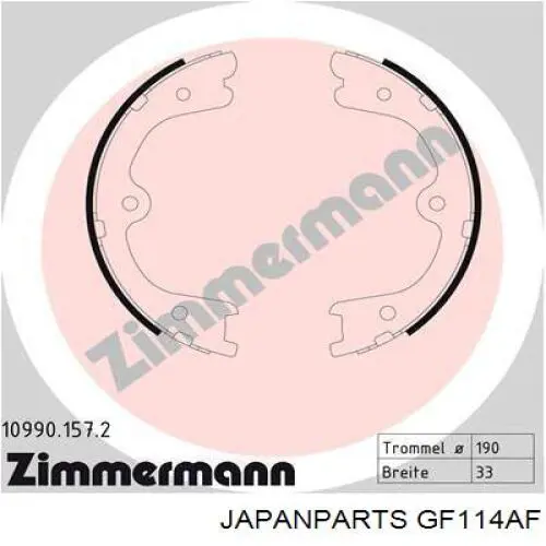 Купить GF114AF Japan Parts Колодки ручника/стояночного тормоза