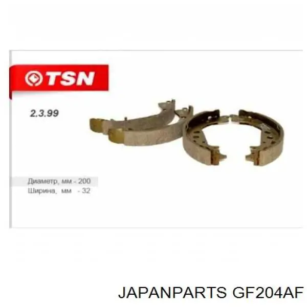 GF204AF Japan Parts Барабанные тормозные колодки