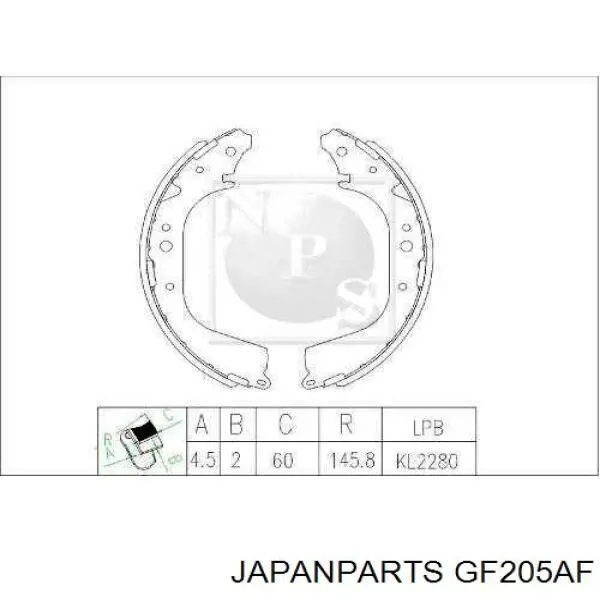 Тормоза рабочие задние ножные и тормозные барабаны Japan Parts GF205AF цена, от 17.83 USD