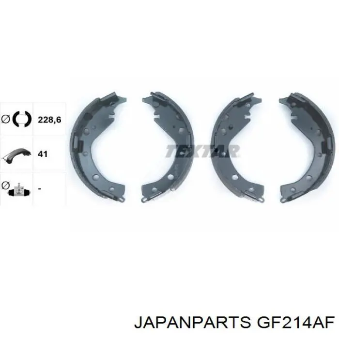 Задние барабанные колодки GF214AF Japan Parts