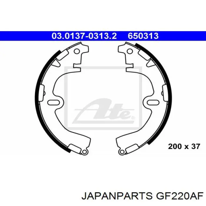 Купить GF220AF Japan Parts Задние барабанные тормозные колодки