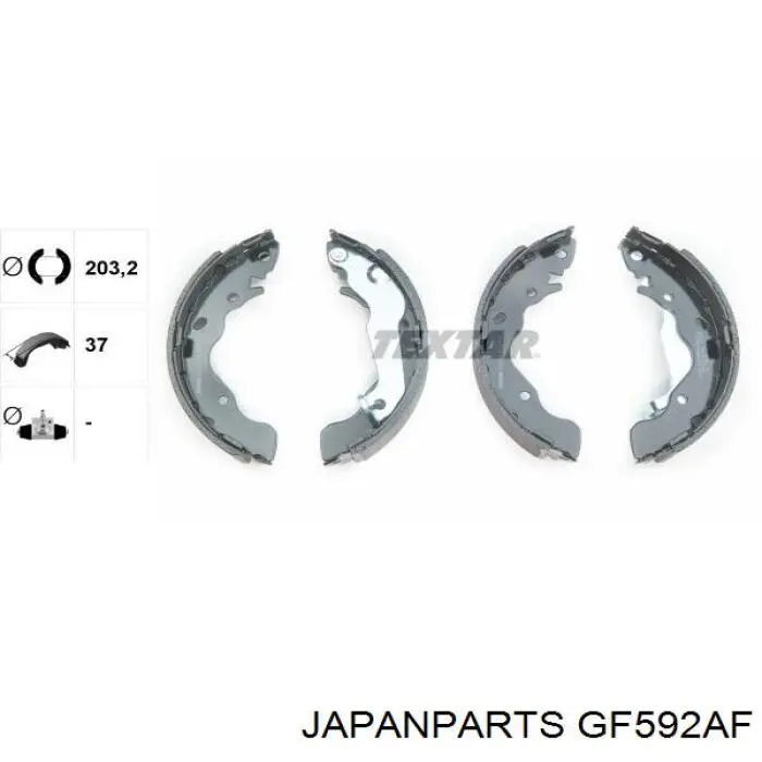 Задние барабанные колодки GF592AF Japan Parts