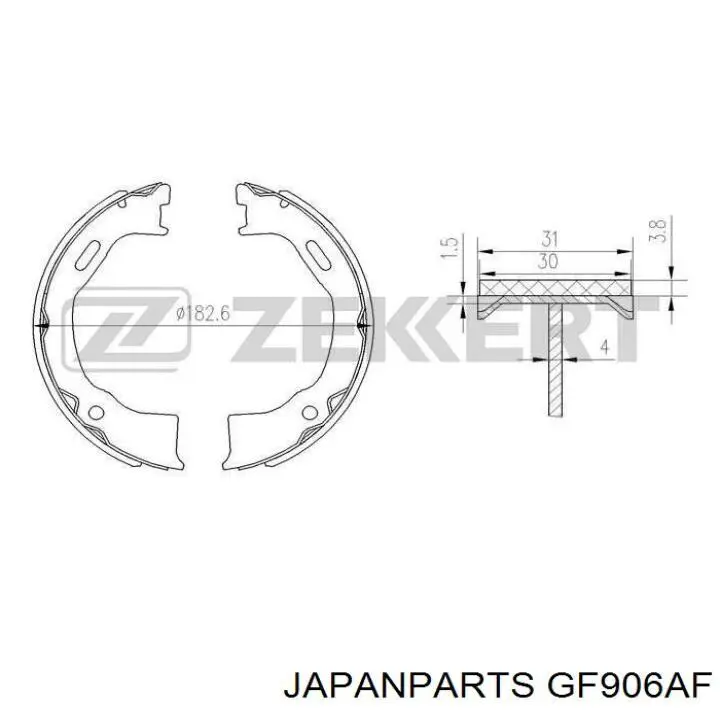 Купить GF906AF Japan Parts Колодки ручника/стояночного тормоза