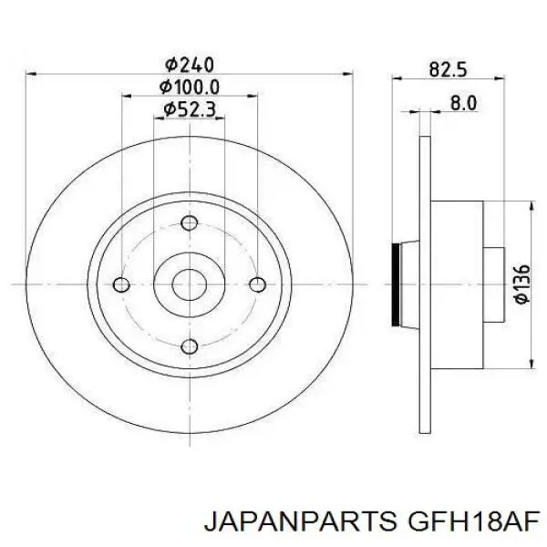 Задние барабанные колодки GFH18AF Japan Parts