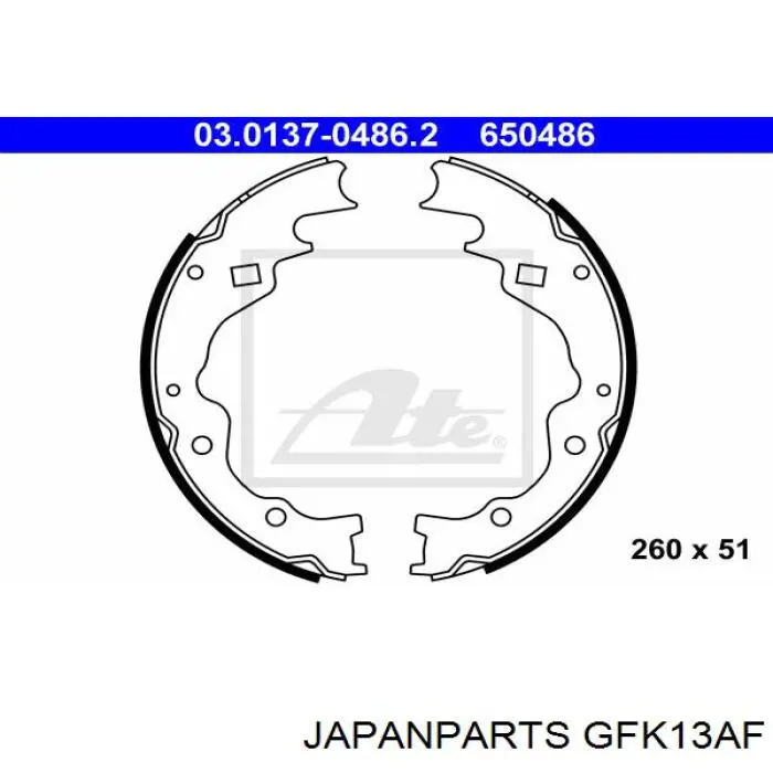 Задние барабанные колодки GFK13AF Japan Parts