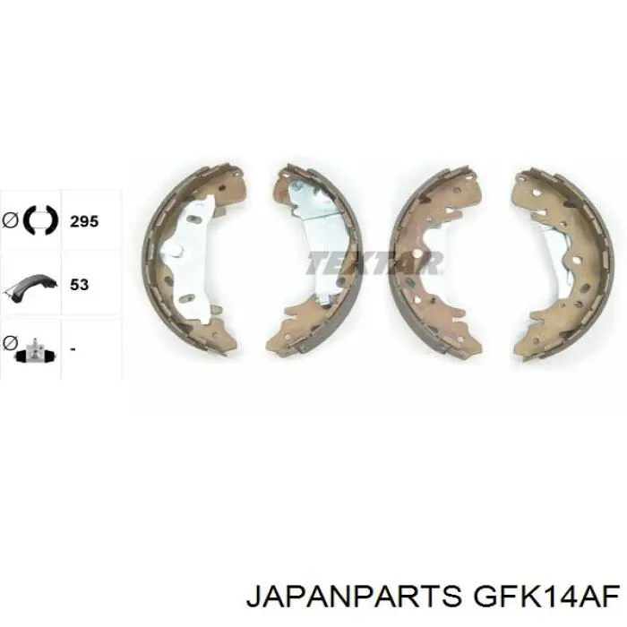 Задние барабанные колодки GFK14AF Japan Parts