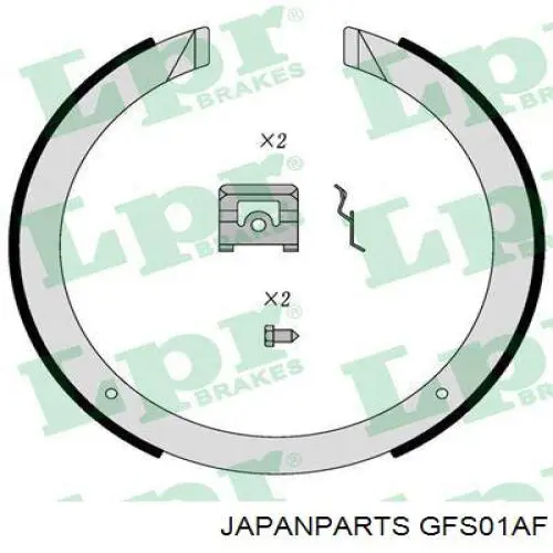 Колодки ручника (стояночного тормоза) Japan Parts GFS01AF