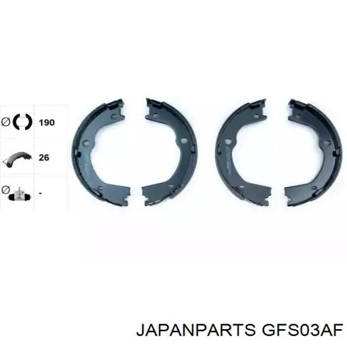 Тормозные колодки стояночного тормоза Japan Parts GFS03AF цена, от 26.38 USD