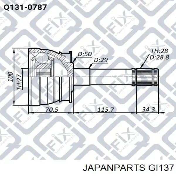 Граната колесная Japan Parts GI137 цена, от 37.98 USD