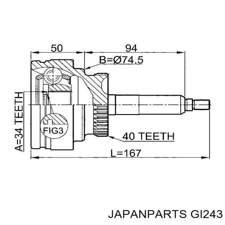 GI243 Japan Parts Наружная граната