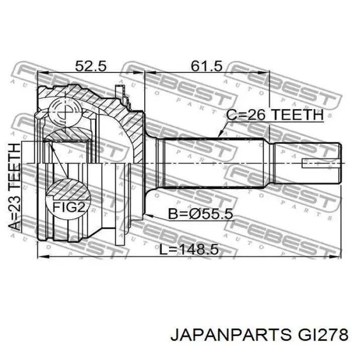Граната колесная Japan Parts GI278 цена, от 33.82 USD
