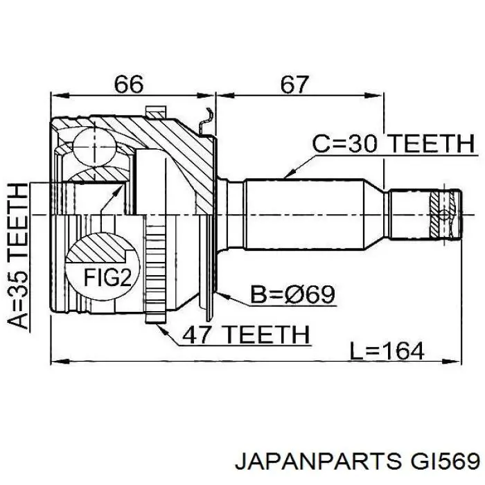 ШРУС наружный передний GI569 Japan Parts