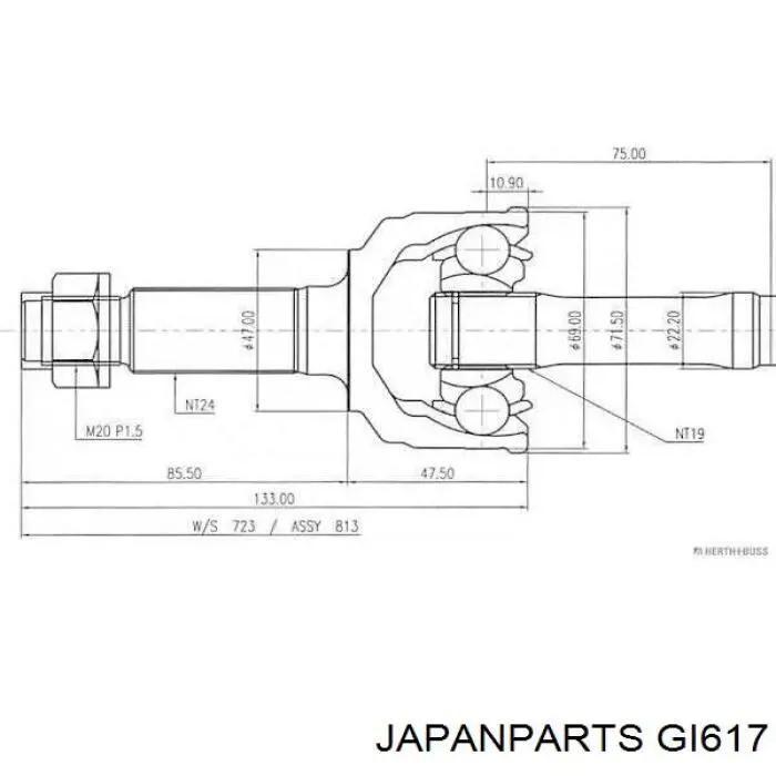 Граната колесная Japan Parts GI617 цена, от 25.78 USD
