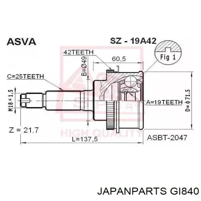GI840 Japan Parts Наружная граната