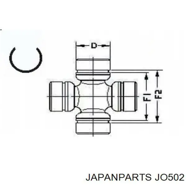 Крестовина заднего карданного вала  Japan Parts JO502 цена, от 19.64 USD