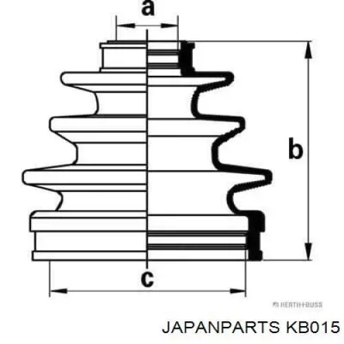 Пыльник ШРУСа передней полуоси наружный Japan Parts KB015