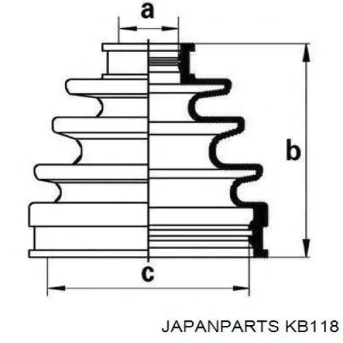 Купить KB118 Japan Parts Пыльник гранаты наружный, передний