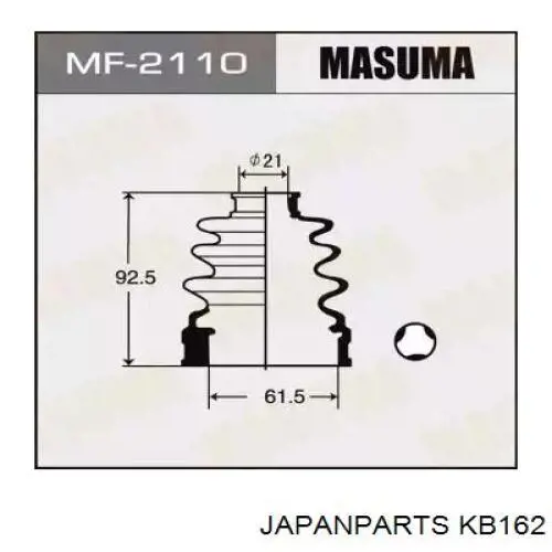 Пыльник ШРУСа передней полуоси внутренний Japan Parts KB162