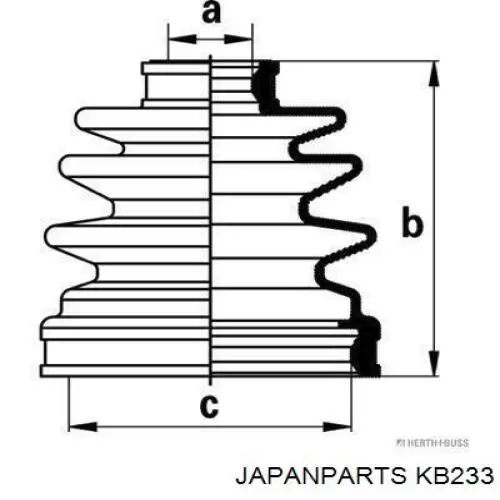 KB-233 Japan Parts пыльник шруса передней полуоси внутренний